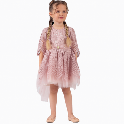 Elize Girls Lacey High/Low Party Dress