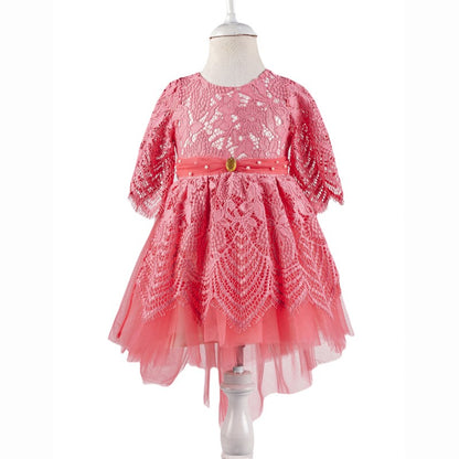 Elize Girls Lacey High/Low Party Dress