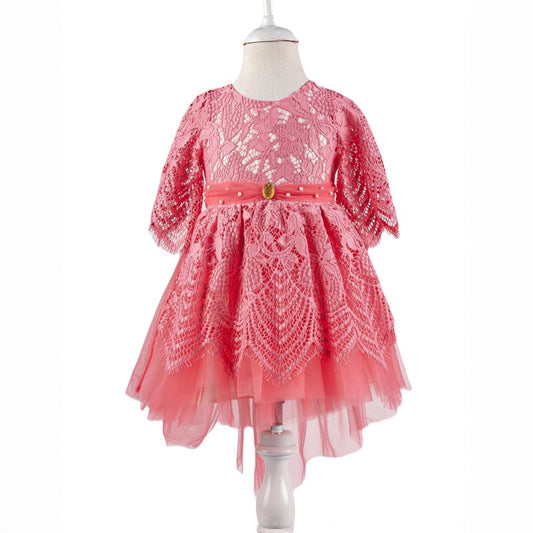 Elize Girls Lacey High/Low Party Dress