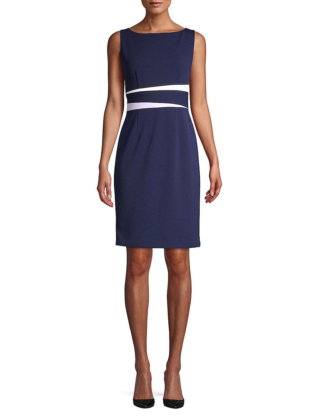 Vince Camuto Sleeveless Color Block Sheath Dress - Size 16