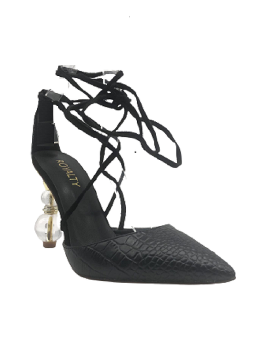 Bubbles Heel Strap Sandals - Black