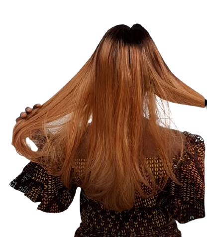 Roxy Ombre Gold Straight 18" Wig (Super Double Drawn )