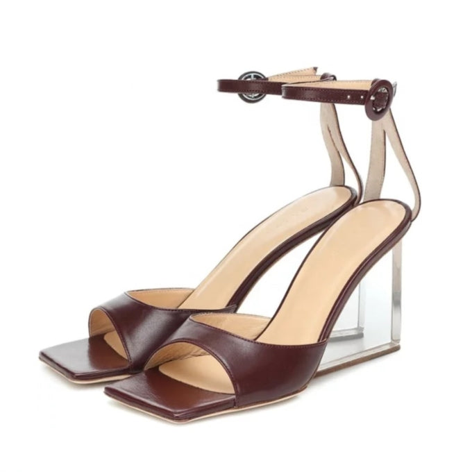 Allure Clear Heels - Coffee