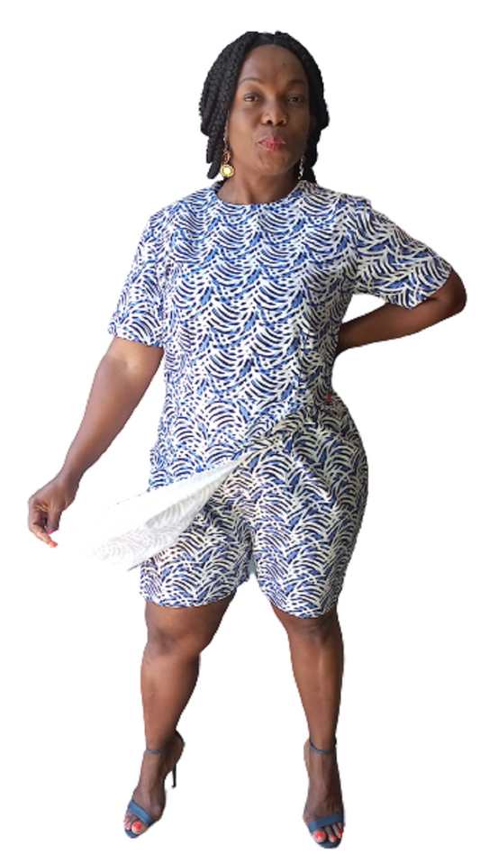 Gladdiez Skirt Illusion Ankara Jumpsuit