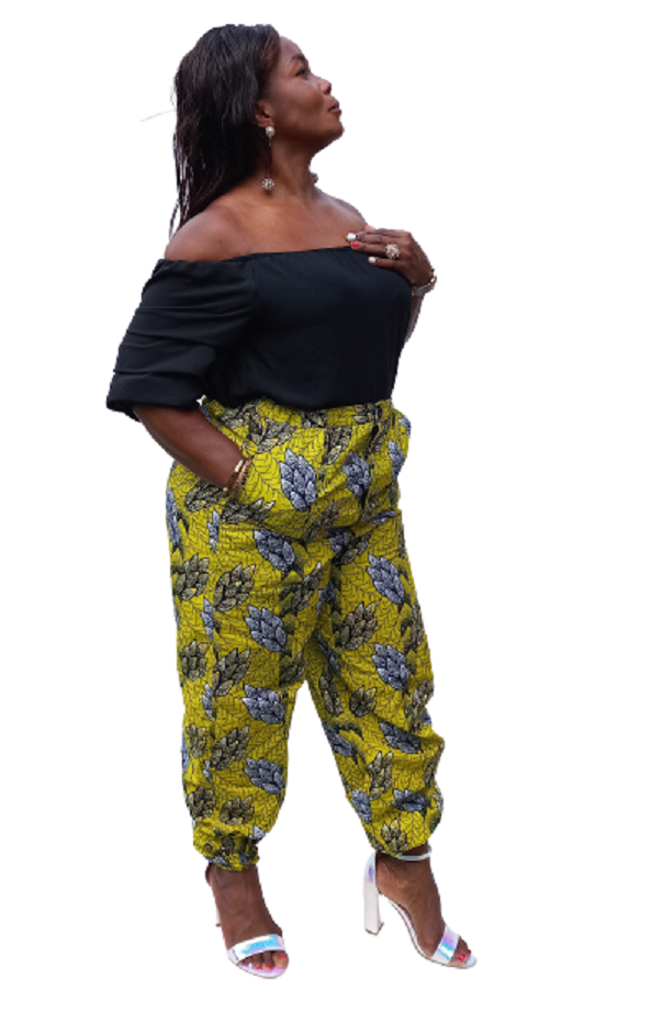 Ladies Yellow Angela Ankara Pants