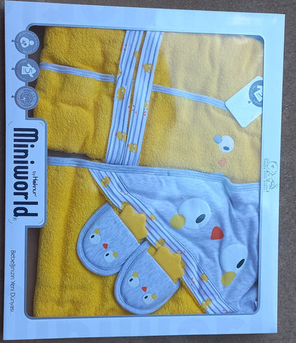 Checkered Cotton Fleece Bathrobe Set (Babies)