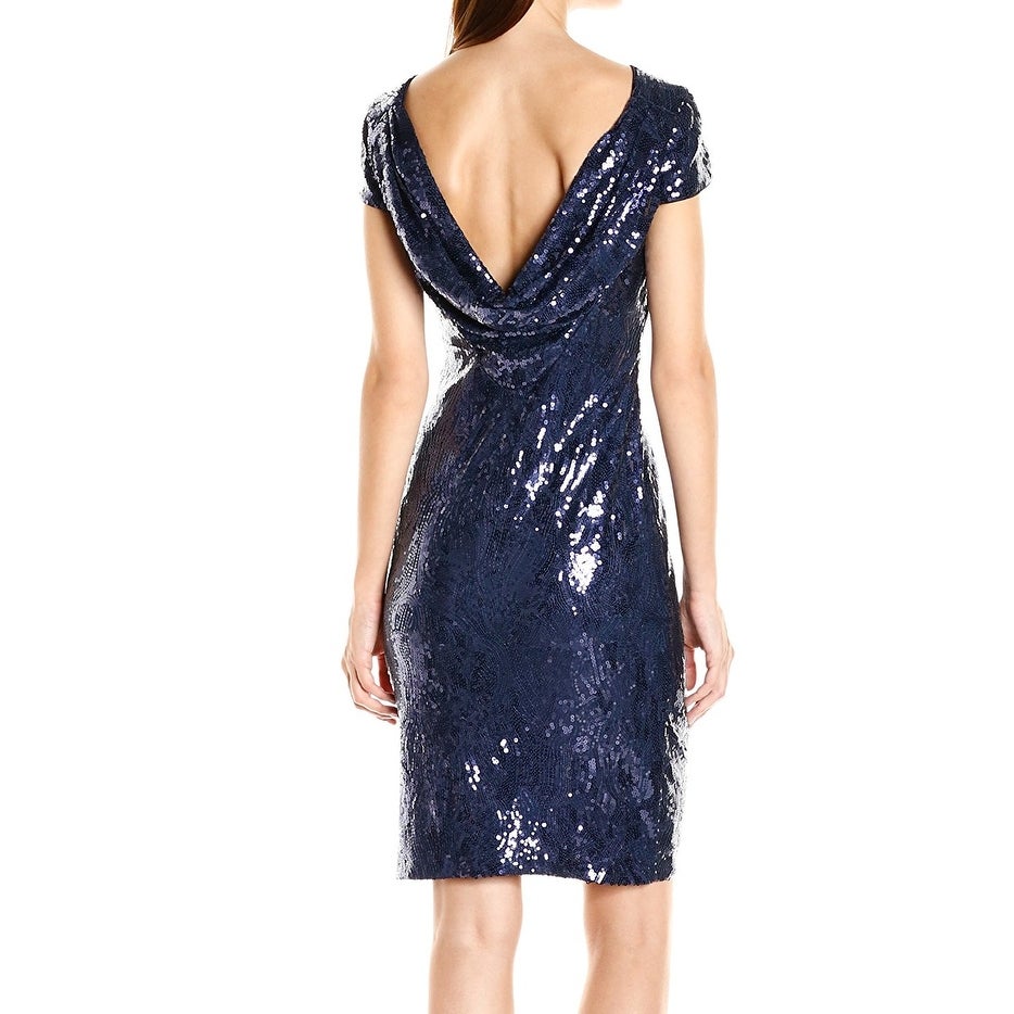 Calvin Klein Navy Sequin Party Dress - Size 8