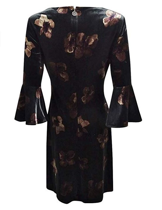 Tommy Hilfiger Womens Velvet Floral Print Party Dress - Size 2