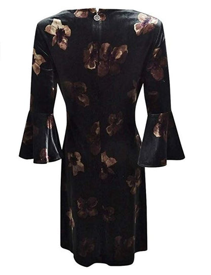 Tommy Hilfiger Womens Velvet Floral Print Party Dress - Size 2