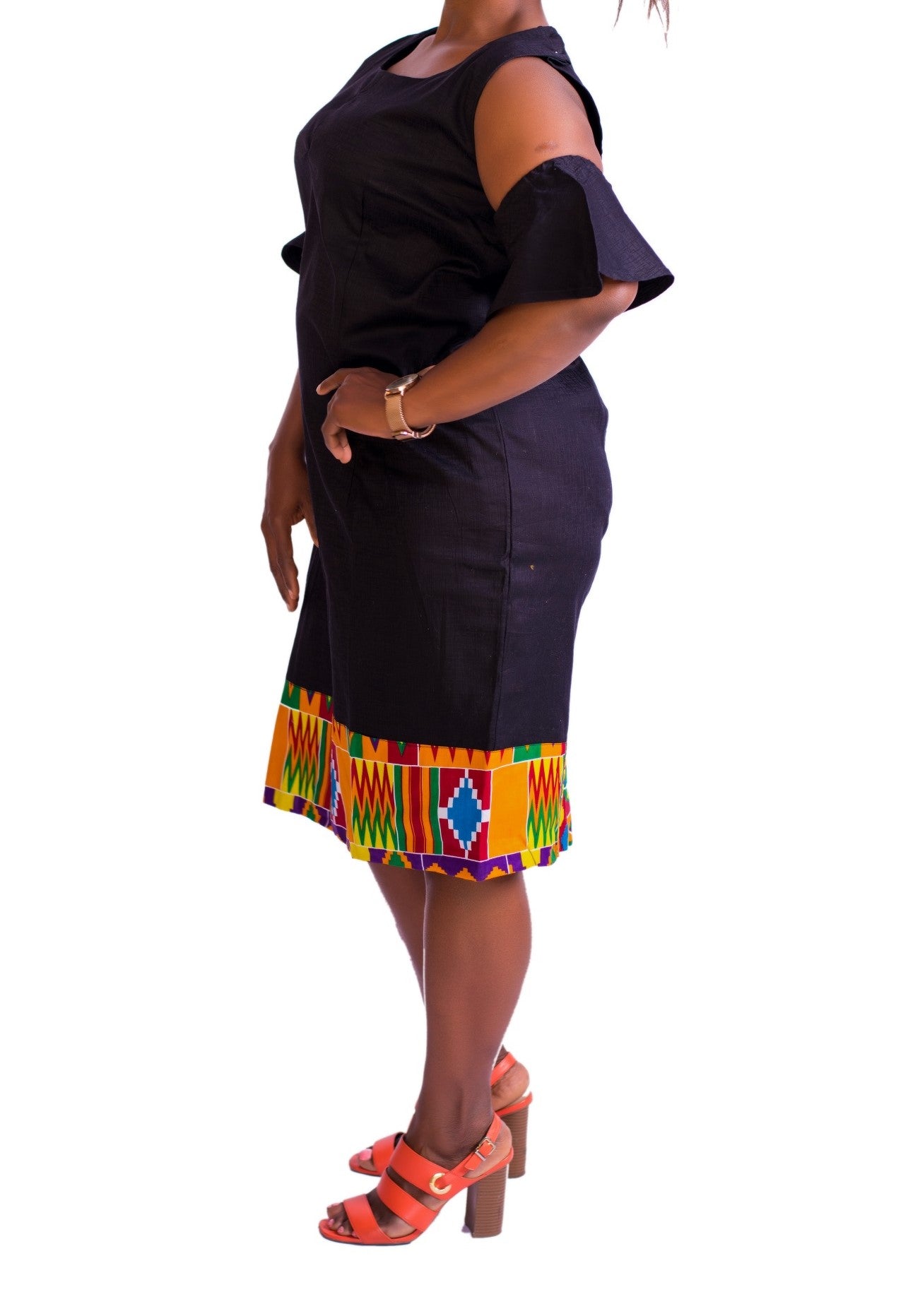 Black and Multi-colured Kente Didi Dress