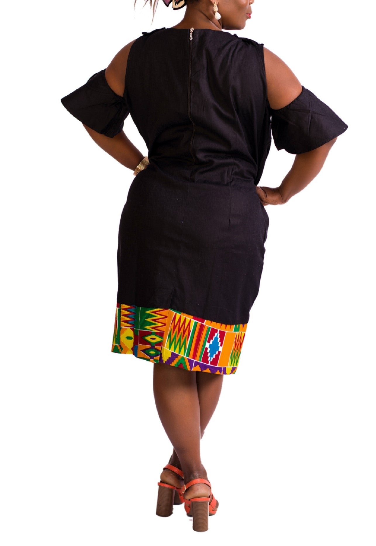 Black and Multi-colured Kente Didi Dress