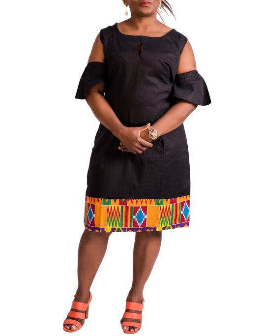 Black and Multi-colured Kente Didi Dress