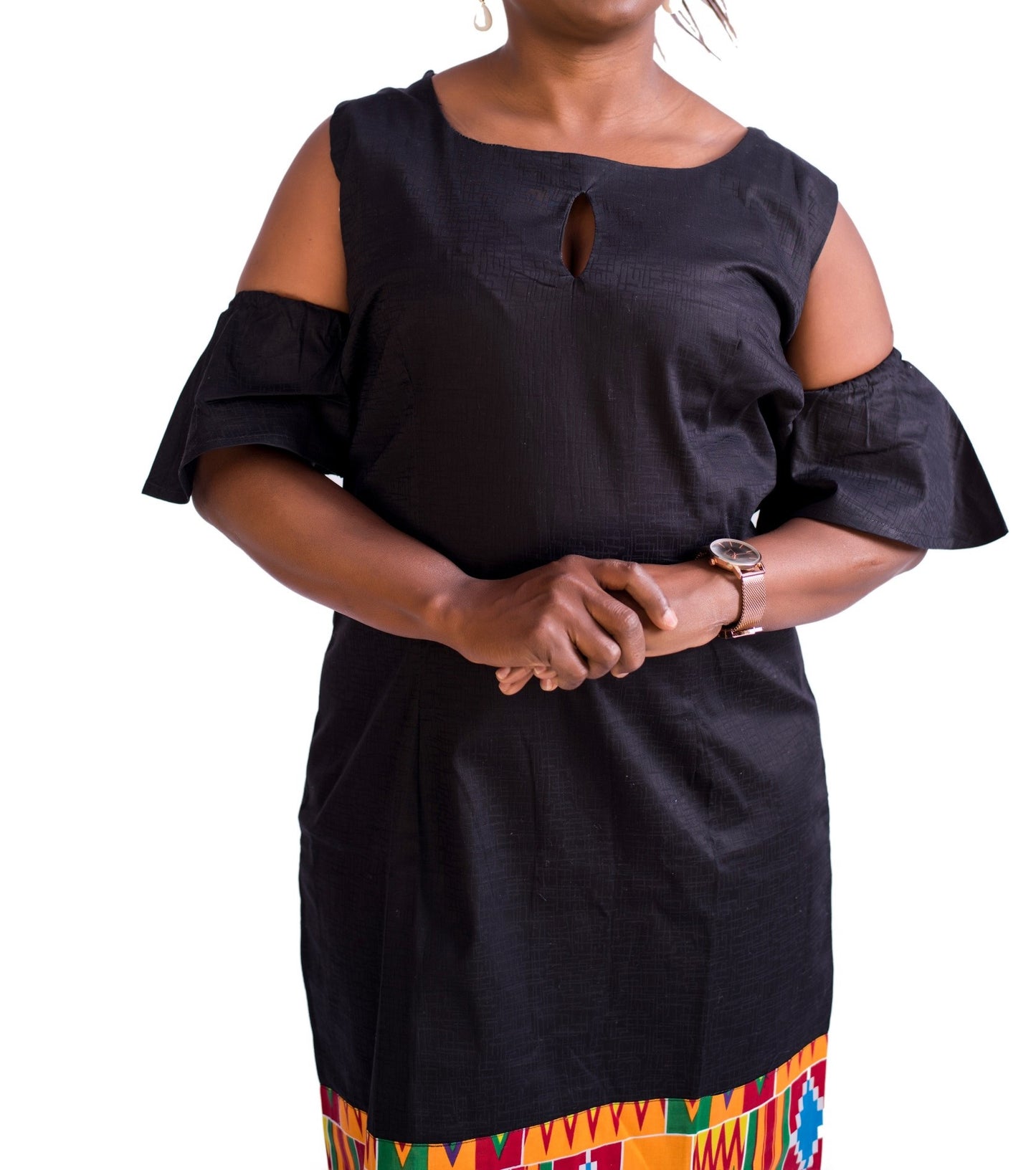 Black and Multi-colured Kente Didi Dress