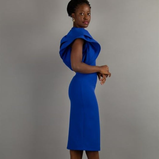 Ariana Wide sleeves Dress - Blue