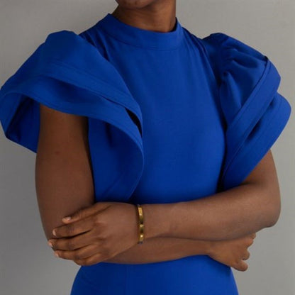 Ariana Wide sleeves Dress - Blue