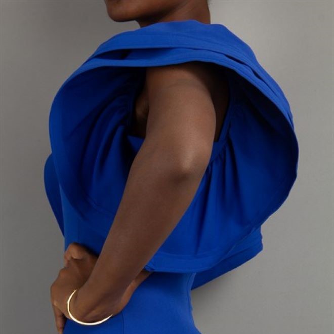 Ariana Wide sleeves Dress - Blue