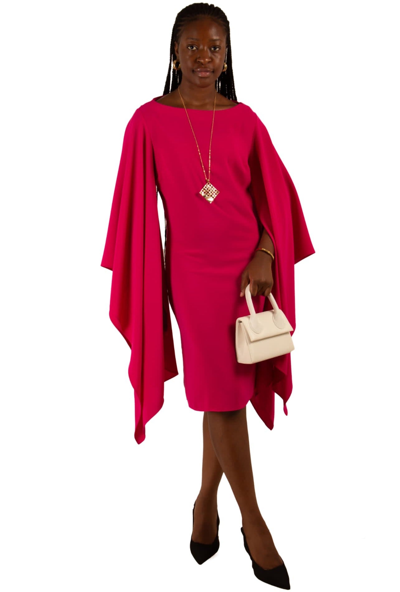 Tess Bell sleeves Dress - Pink