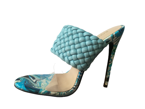 Blue Weave Clear Sandals