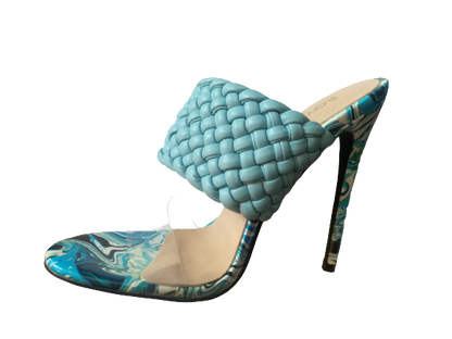 Blue Weave Clear Sandals