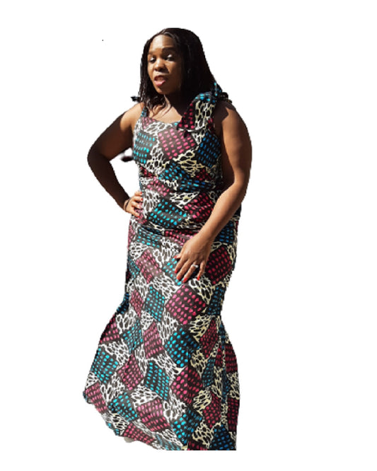Lungi African Print Ankara Maxi  Dress