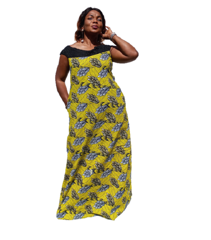 Ladies Multicolour Nene Off The Shoulder Maxi Dress