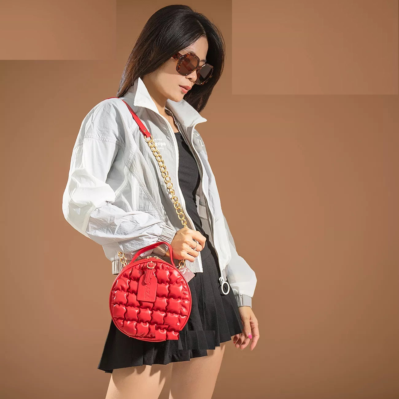 Toktok Small Round Bag Portable Crossbody Bag Wild Shoulder Bag