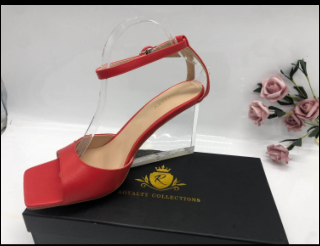 Allure Clear Heels - Red