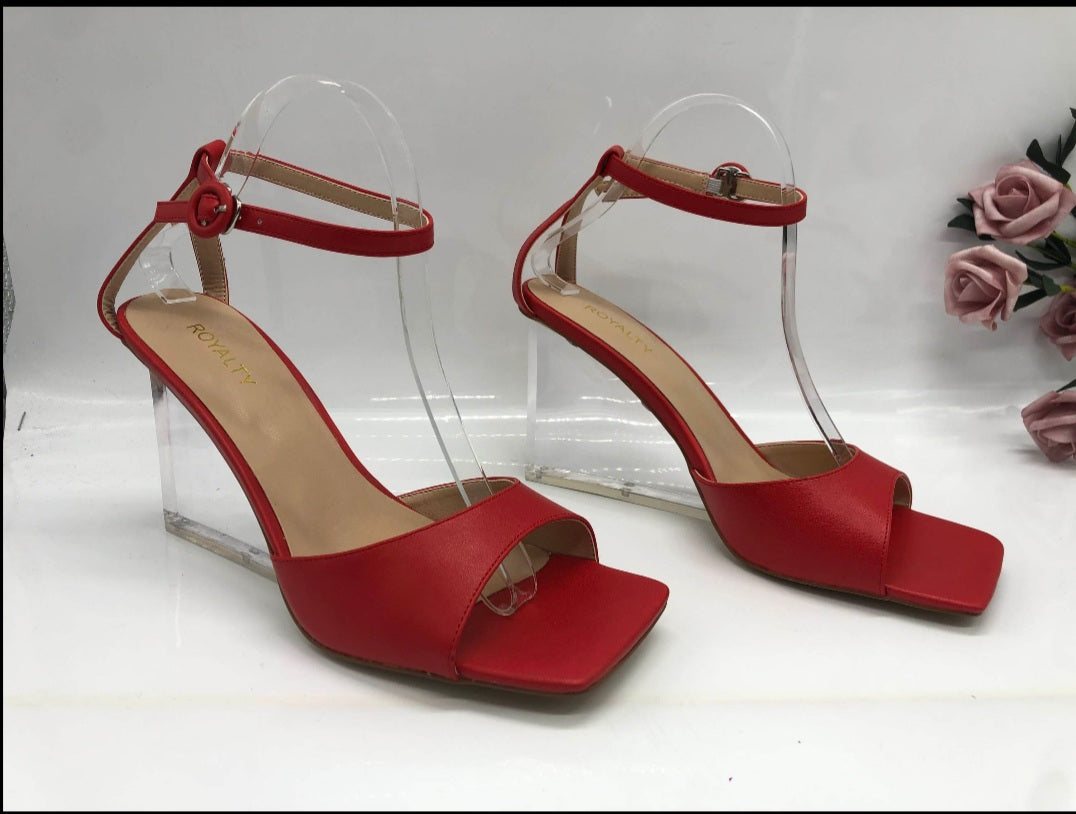 Allure Clear Heels - Red