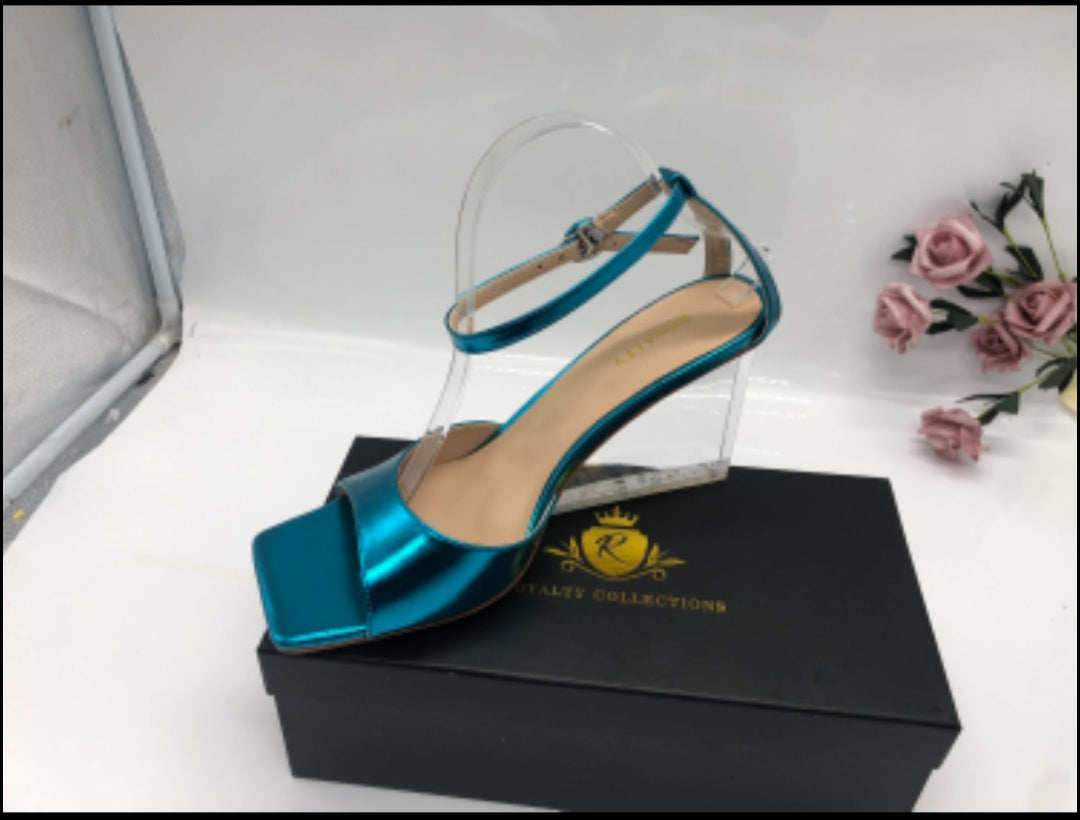 Allure Clear Heels - Blue