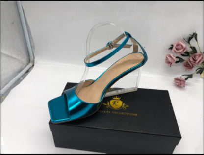 Allure Clear Heels - Blue