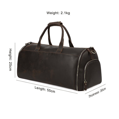 Genuine Leather Suit Travel Duffel Bag