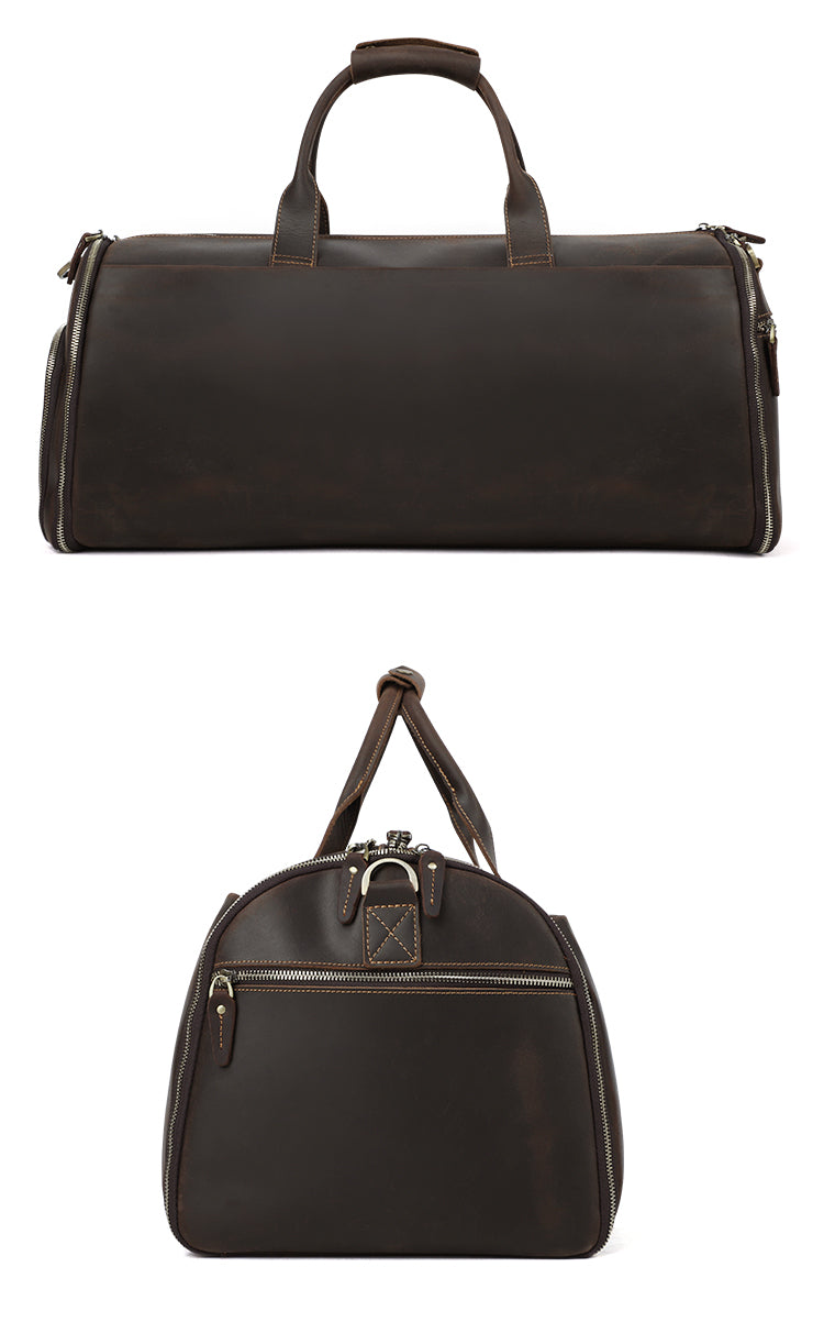 Genuine Leather Suit Travel Duffel Bag