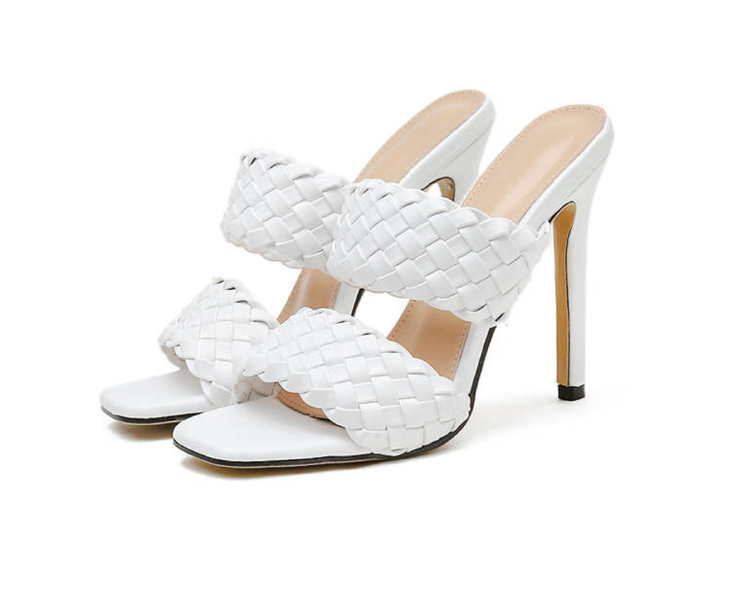 Weave Slides Stilettos Sandals
