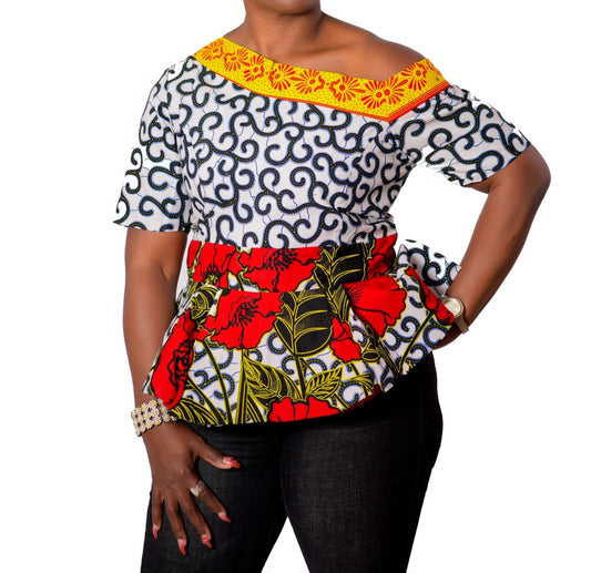 Ladies Yellow Macq Ankara Top