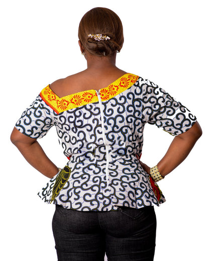 Ladies Yellow Macq Ankara Top