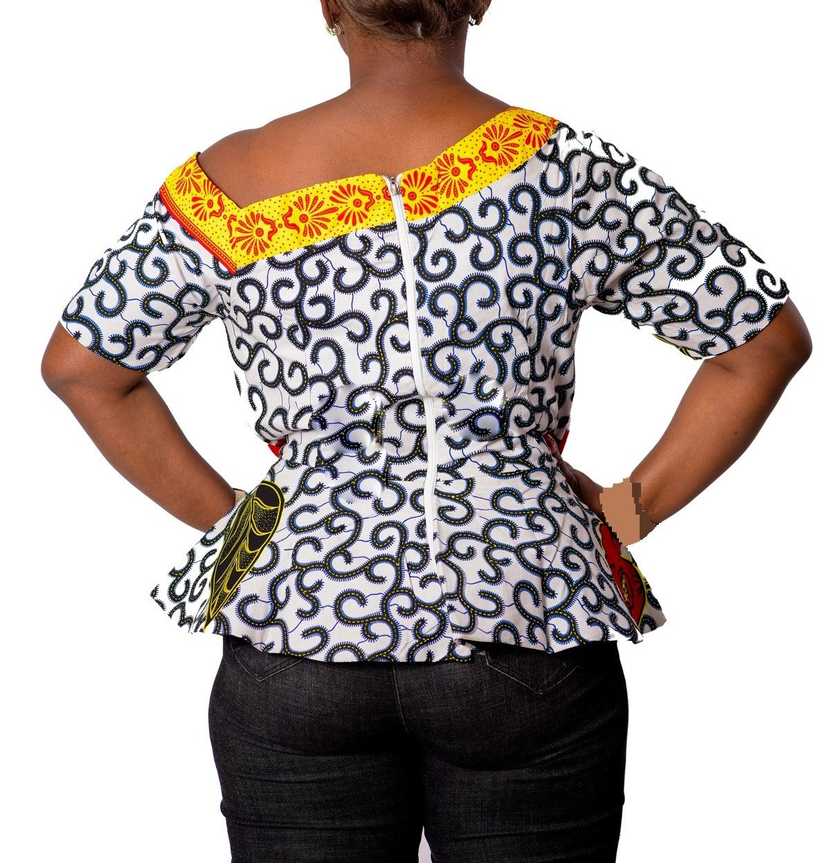 Ladies Yellow Macq Ankara Top