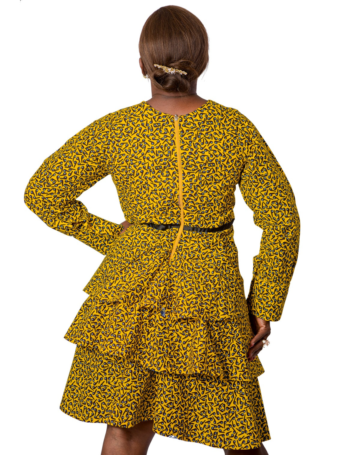 Ladies Sophia 3-tiered Ankara dress