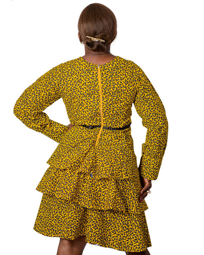 Ladies Sophia 3-tiered Ankara dress