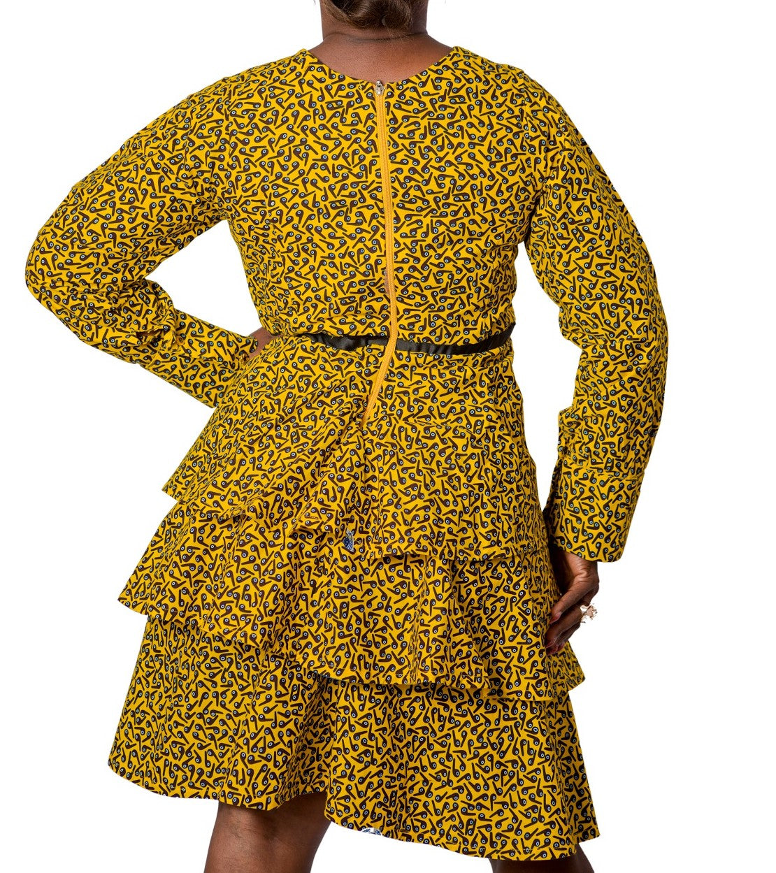 Ladies Sophia 3-tiered Ankara dress