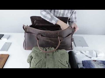 Genuine Leather Suit Travel Duffel Bag