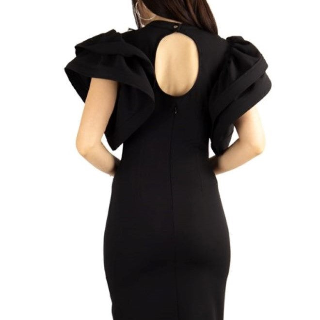 Ariana Wide sleeves Dress - Black
