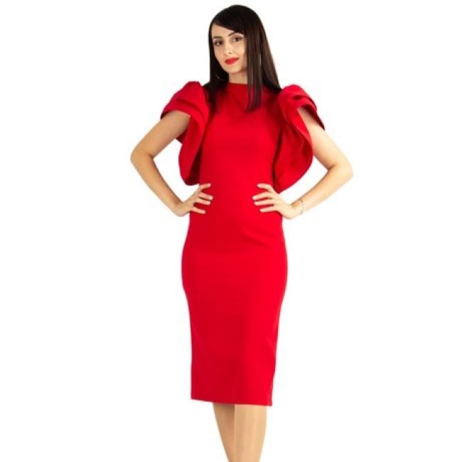 Ariana Wide sleeves Dress - Burnt orange