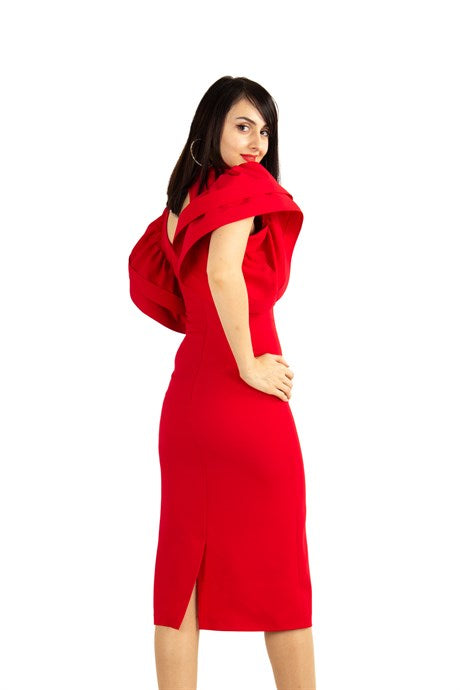 Ariana Wide sleeves Dress - Burnt orange
