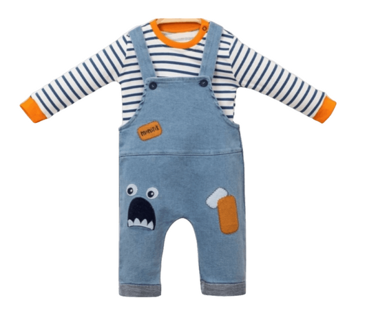 Baby Denim Jumpsuit - Monster