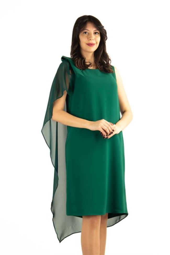 Tulle Cape Dress - Light Green