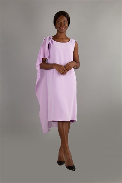 Tulle Cape Dress - Lilac