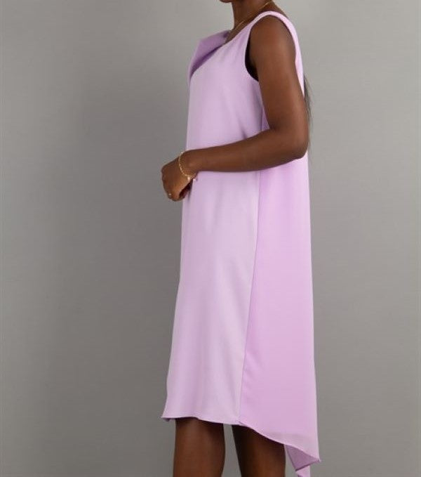 Tulle Cape Dress - Lilac