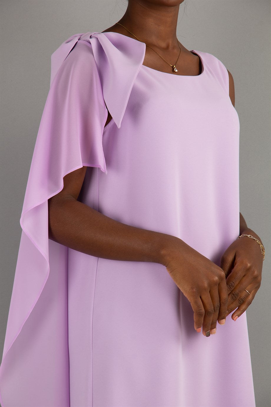 Tulle Cape Dress - Lilac