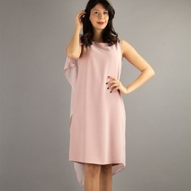 Tulle Cape Dress - Beige